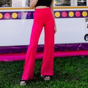 High waisted pink pants